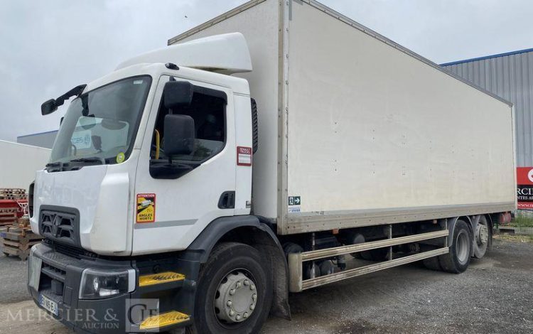 RENAULT D26 WIDE P6X2 320ch E6 FOURGON 26T HAYON BLANC ES-145-EJ