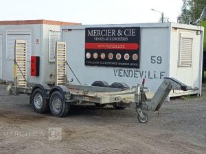 HUBIERE REMORQUE PORTE ENGIN 2 ESSIEUX – PTAC : 3,5 TONNES – ANNEE 2018  ET-424-ZB