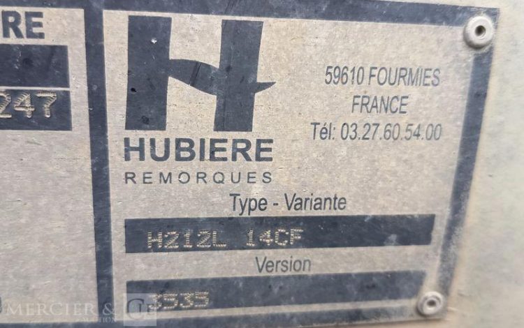 HUBIERE REMORQUE PORTE ENGIN 2 ESSIEUX – PTAC : 3,5 TONNES – ANNEE 2018  ET-424-ZB