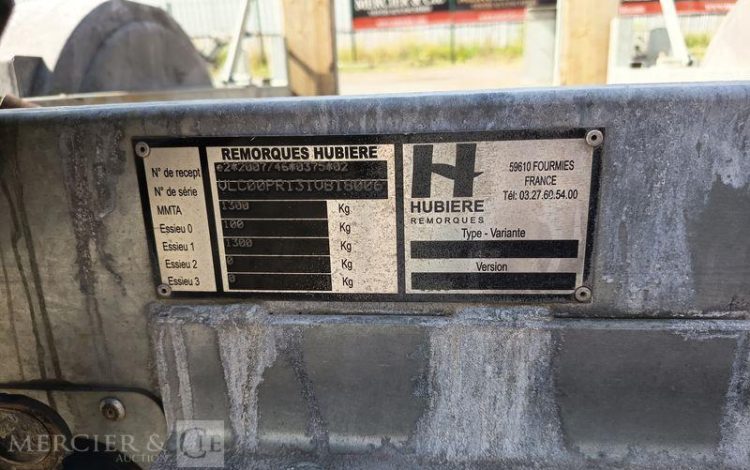 HUBIERE REMORQUE PORTE ROULEAU 1 ESSIEU – PTAC : 1,3 TONNE  ET-474-GS