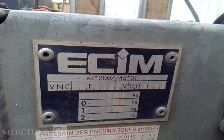 ECIM REMORQUE PORTE ROULEAU VIBRANT  EV-814-SK