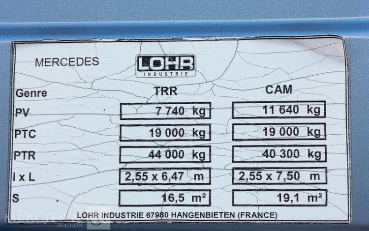 MERCEDES ACTROS 1846 PORTE VOITURE PTAC : 19 TONNES –  DIESEL – 533328 KMS – ANNEE 2018 VIOLET FA-410-WR