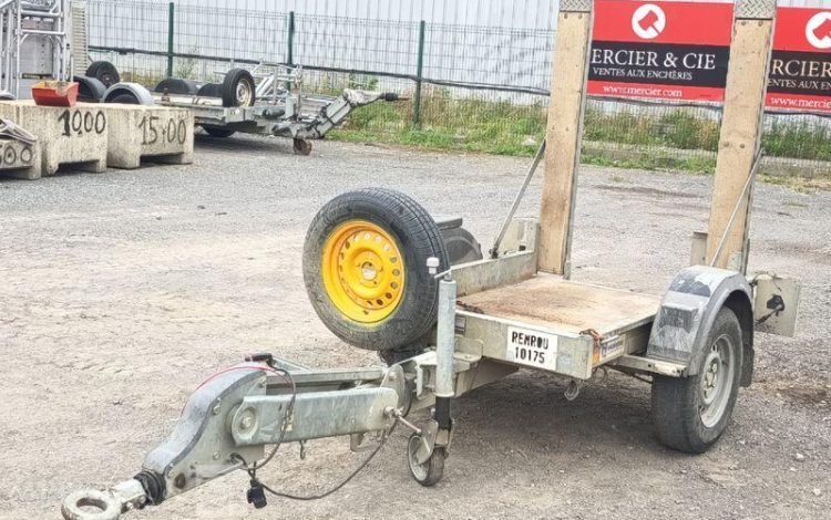 HUBIERE REMORQUE PORTE ROULANT 1 ESSIEU – PTAC : 1,3 TONNE – ANNEE 2019  FD-333-MP