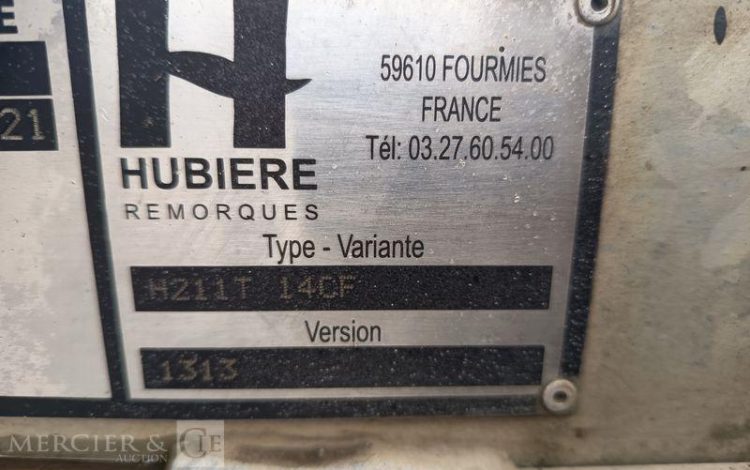 HUBIERE REMORQUE PORTE ROULANT 1 ESSIEU – PTAC : 1,3 TONNE – ANNEE 2019  FD-333-MP