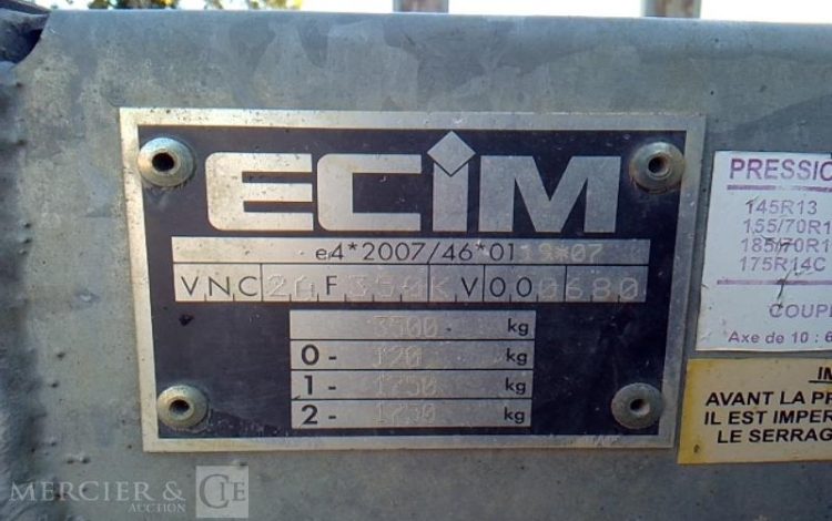ECIM REMORQUE PORTE ENGIN 2T8  FF-464-DN