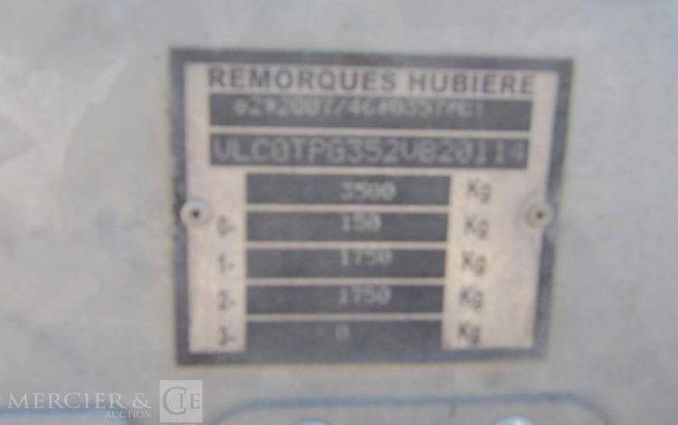 HUBIERE REMORQUE PORTE ENGIN 2T8  FM-753-YR