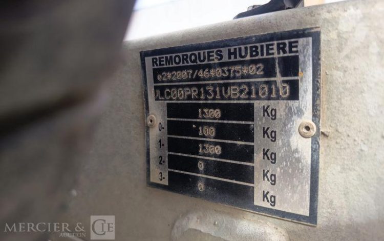 HUBIERE REMORQUE PORTE ROULEAU – PTAC : 1,3  TONNE – ANNEE 2021  FW-775-KF
