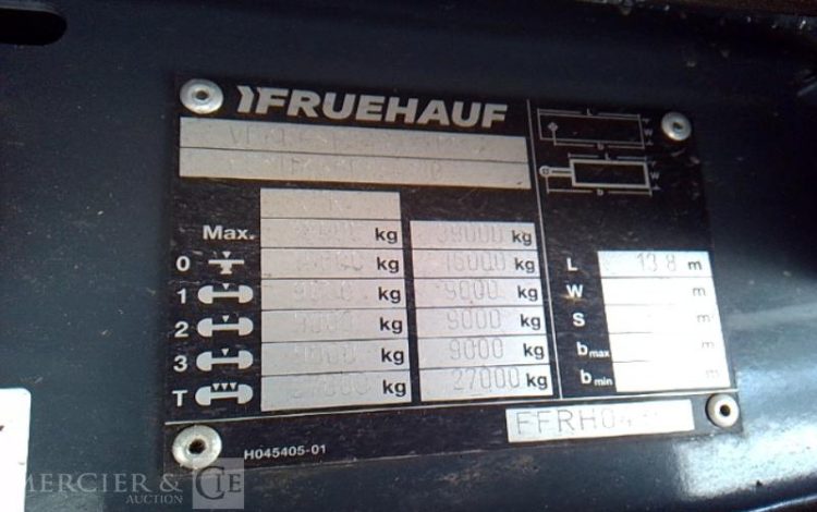 FRUEHAUF SREM FOURGON  HD-610-ZW