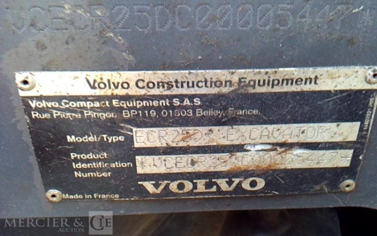 VOLVO MINIPELLE ECR25D – 3 GODETS – 2T5 – 2984H – AN2017  PEL010357
