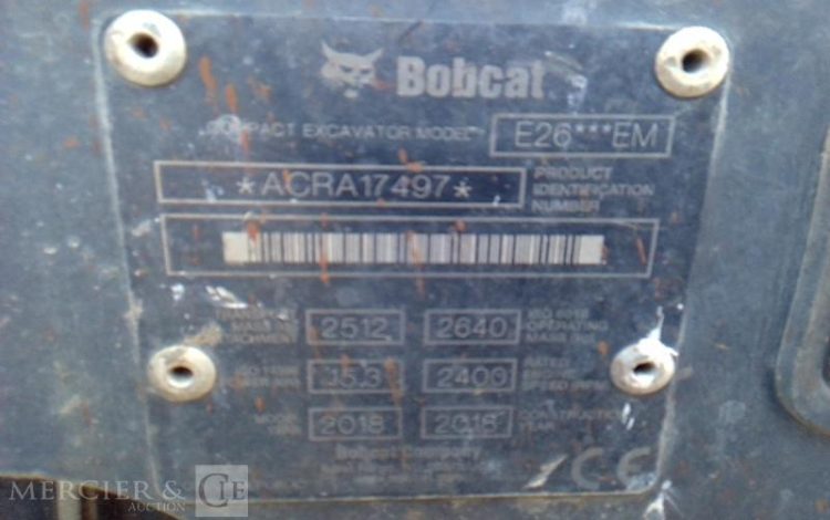 BOBCAT MINI PELLE E26 – 3 GODETS – 2T6 – 3337H – AN2018  PEL010572