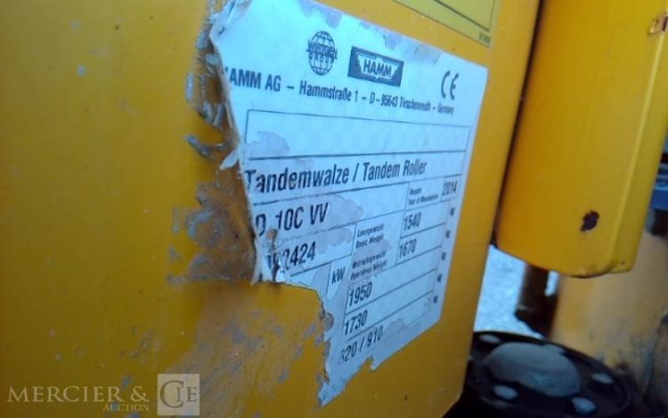 HAMM ROULEAU DOUBLE BILLES HD10C VV – 875H – AN2014  ROU010159