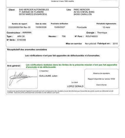 AMMANN ROULEAU COMPACTEUR VIBRANT DOUBLE BILLES ARX26 – 796H – AN2015  ROU748503