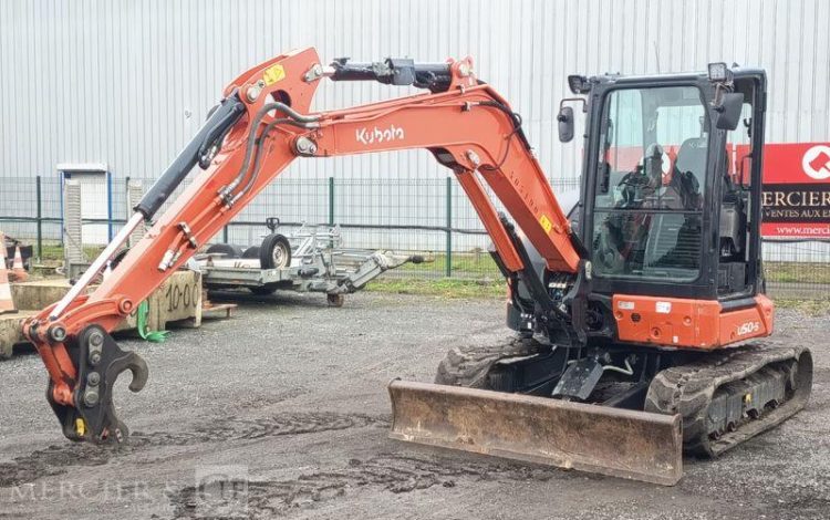 KUBOTA MINIPELLE U50-5 LUXE SUR CHENILLES DIESEL 5T – 2039 HEURES – ANNEE 2022  12190