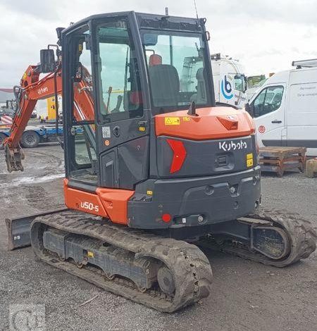 KUBOTA MINIPELLE U50-5 LUXE SUR CHENILLES DIESEL 5T – 2039 HEURES – ANNEE 2022  12190