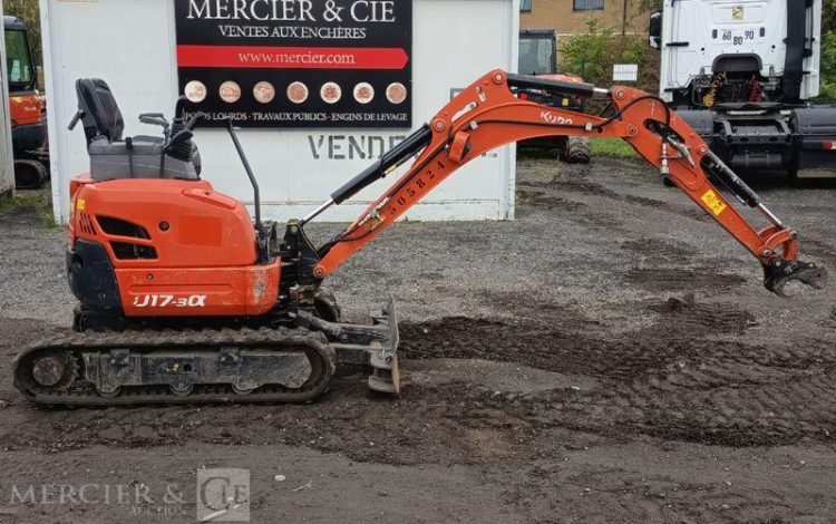 KUBOTA MINIPELLE U17-3x LUXE SUR CHENILLES A VOIE VARIABLE DIESEL 1,7T -1532H – AN 2023  12824