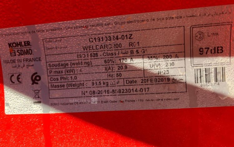 SDMO WELDARC200  75MAM92026