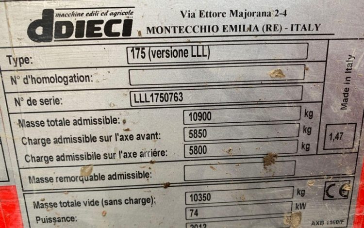 DIECI CHARIOT TELESCOPIQUE DIESEL 14M – 4T – 3636H – AN2012  52331707