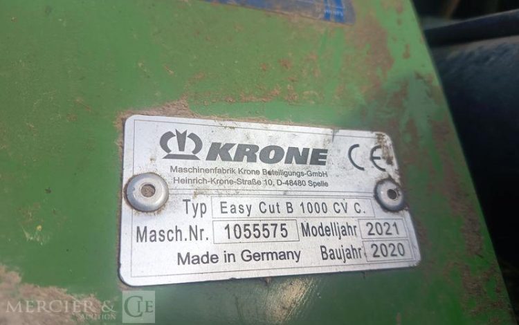 KRONE FAUCHEUSE CONDITIONNEUSE PORTEE ARRIERE ECB1000 CV-COLLECT – ANNEE 2020  55575