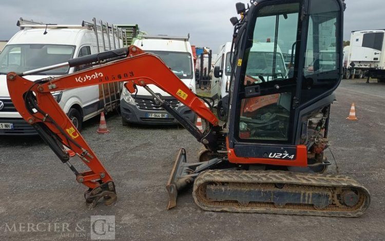 KUBOTA MINIPELLE U27-4 HI SUR CHENILLES 2,6T – DIESEL – ANNEE 2022  73603
