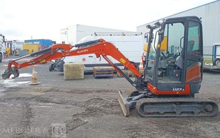 KUBOTA MINIPELLE U27-4 HI SUR CHENILLES DIESEL 2,6 T – 1520 HEURES – ANNEE 2023  77398
