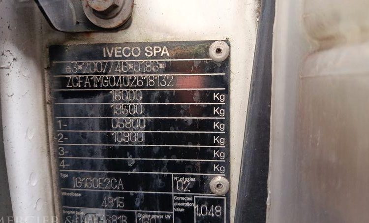 IVECO EUROCARGO 160E22 EEV FRIGO/HAYON -EN DESIGNATION(93)  DB-650-ME