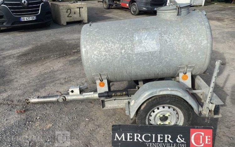 DAUDIN REMORQUE CITERNE 500 LITRES – 1 ESSIEU – PTAC 750KG BLANC DH-380-ZQ