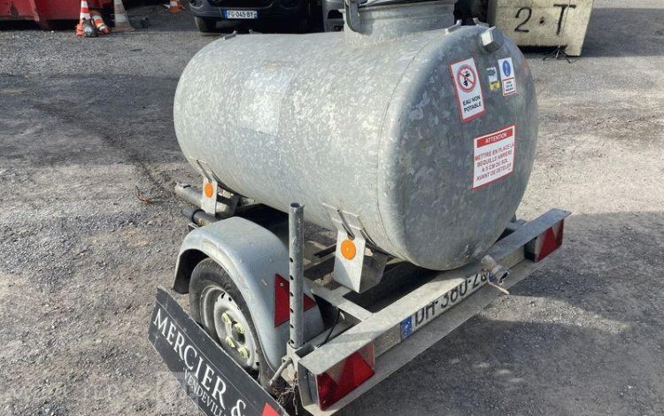 DAUDIN REMORQUE CITERNE 500 LITRES – 1 ESSIEU – PTAC 750KG BLANC DH-380-ZQ