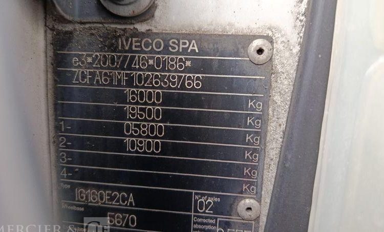 IVECO EUROCARGO 160E21E6 FRIGO/HAYON- EN DESIGNATION(93)  EC-699-GC