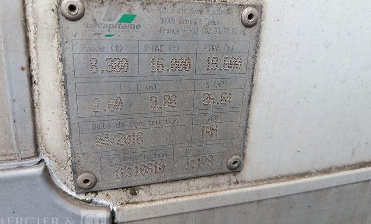 VOLKSWAGEN EUROCARGO 160E21E6 FRIGO/HAYON- EN DESIGNATION(93) BLANC FC-699-GC