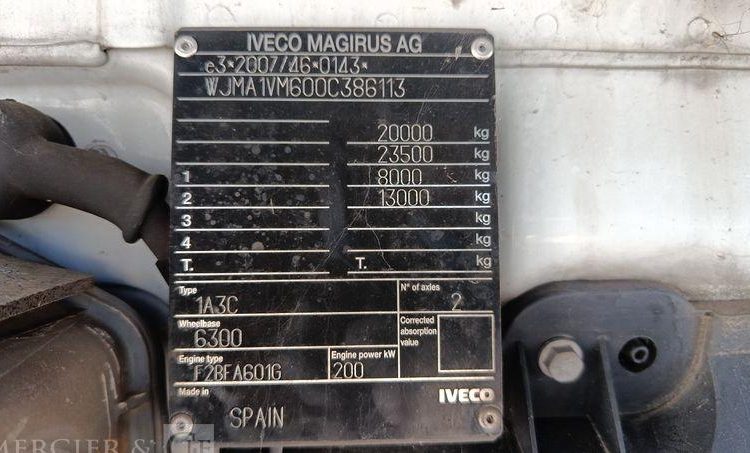 IVECO STRALIS 270 E6 – EN DESIGNATION(93) – PTAC: 19 T- GAZ –  240486 KMS BLANC ET-609-GP