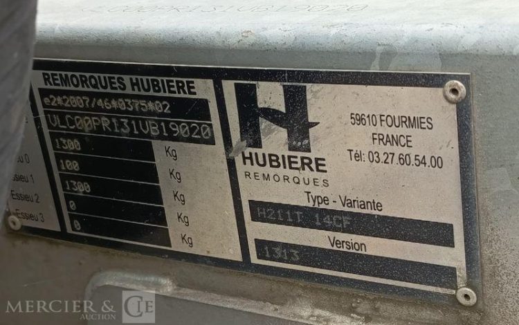 HUBIERE REMORQUE PORTE ROULEAU VIBRANT BLANC FD-237-MP