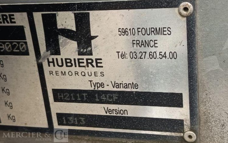 HUBIERE REMORQUE PORTE ROULEAU VIBRANT BLANC FD-237-MP