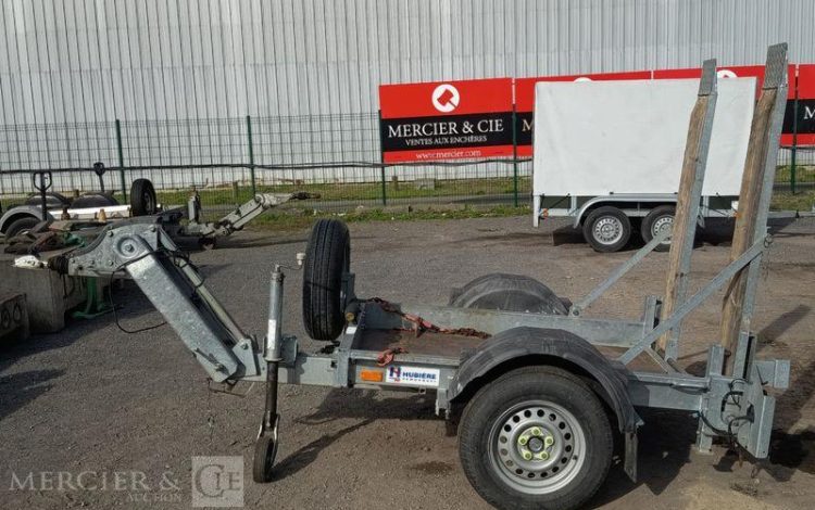 HUBIERE REMORQUE PORTE ROULEAU 1 ESSEIU – PTAC : 1,3 TONNE – ANNEE 2019 BLANC FD-919-JB