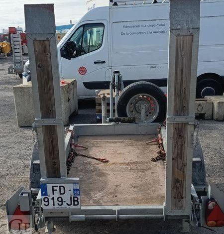 HUBIERE REMORQUE PORTE ROULEAU 1 ESSEIU – PTAC : 1,3 TONNE – ANNEE 2019 BLANC FD-919-JB