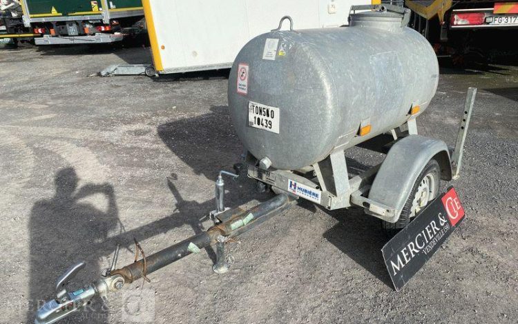 HUBIERE REMORQUE H111T 11CN – CITERNE 500 LITRES – 1 ESSIEU – PTAC 750KG BLANC FD-969-XP