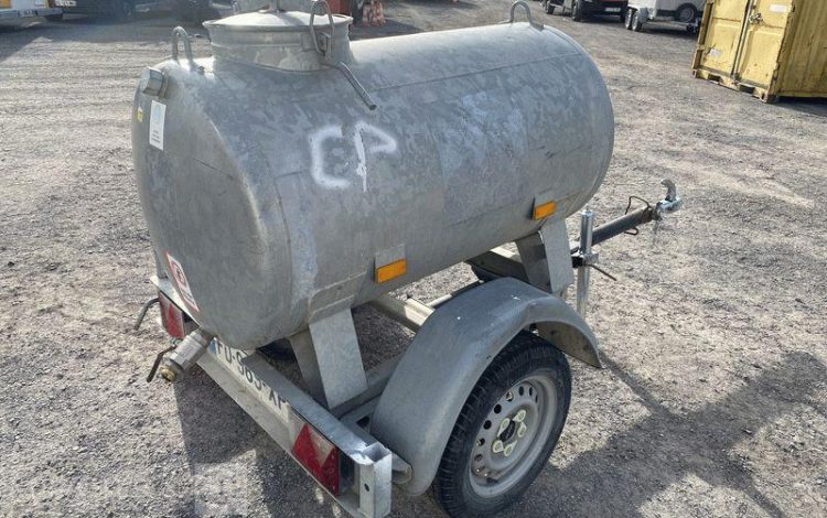 HUBIERE REMORQUE H111T 11CN – CITERNE 500 LITRES – 1 ESSIEU – PTAC 750KG BLANC FD-969-XP
