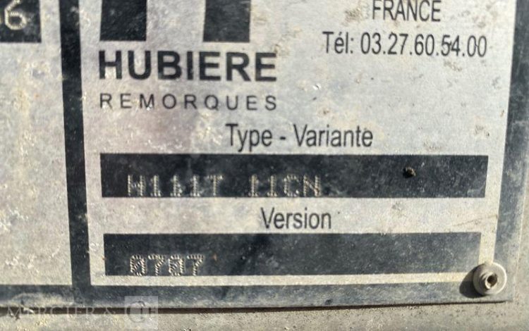 HUBIERE REMORQUE H111T 11CN – CITERNE 500 LITRES – 1 ESSIEU – PTAC 750KG BLANC FD-969-XP