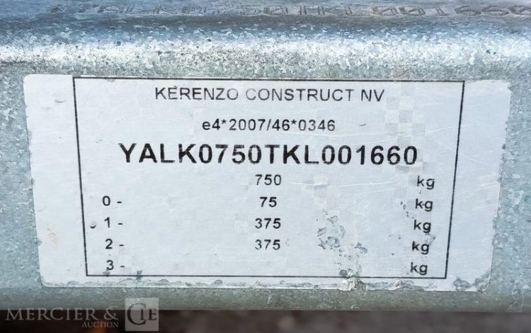 KERENZO PLATEAU BACHE 2 ESSIEU 2,50M  FL-893-PP