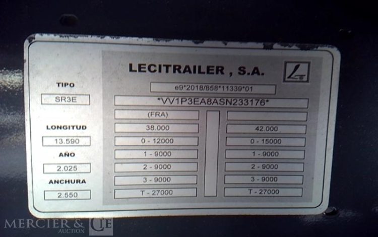 LECITRAILER SREM – 3 ESSIEUX – PTAC 38T  HC-772-GM