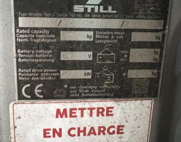 STILL TRANSPALETTE ELECTRIQUE – CAP T15 – AN 2022 -408 HEURES JAUNE L02630