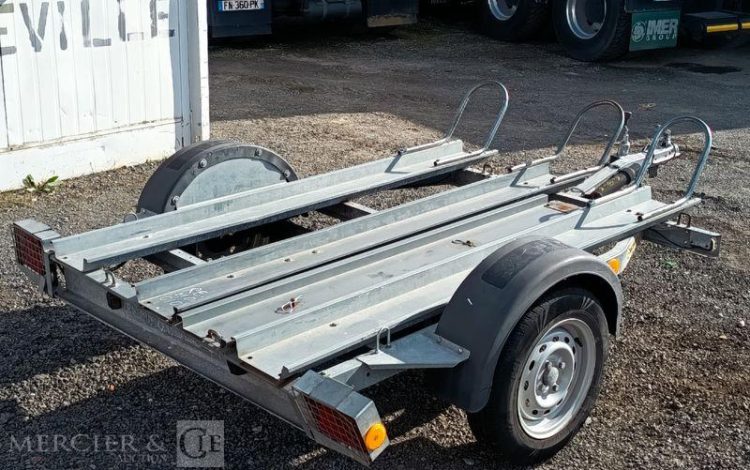 MECANOREM REMORQUE MOTO 3  RAILS – 1 ESSIEU – PTAC : 500 KGS BLANC REM010071